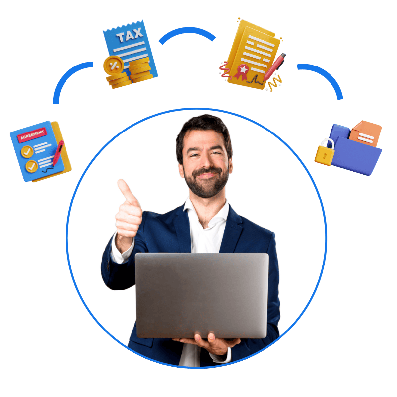 An abstract image of employee documents