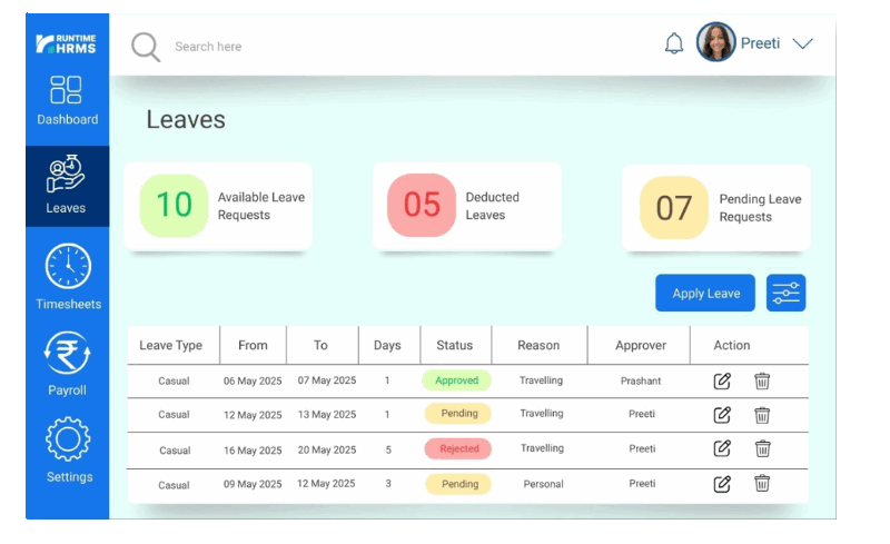 Holiday and Week Off management in Runtime HRMS